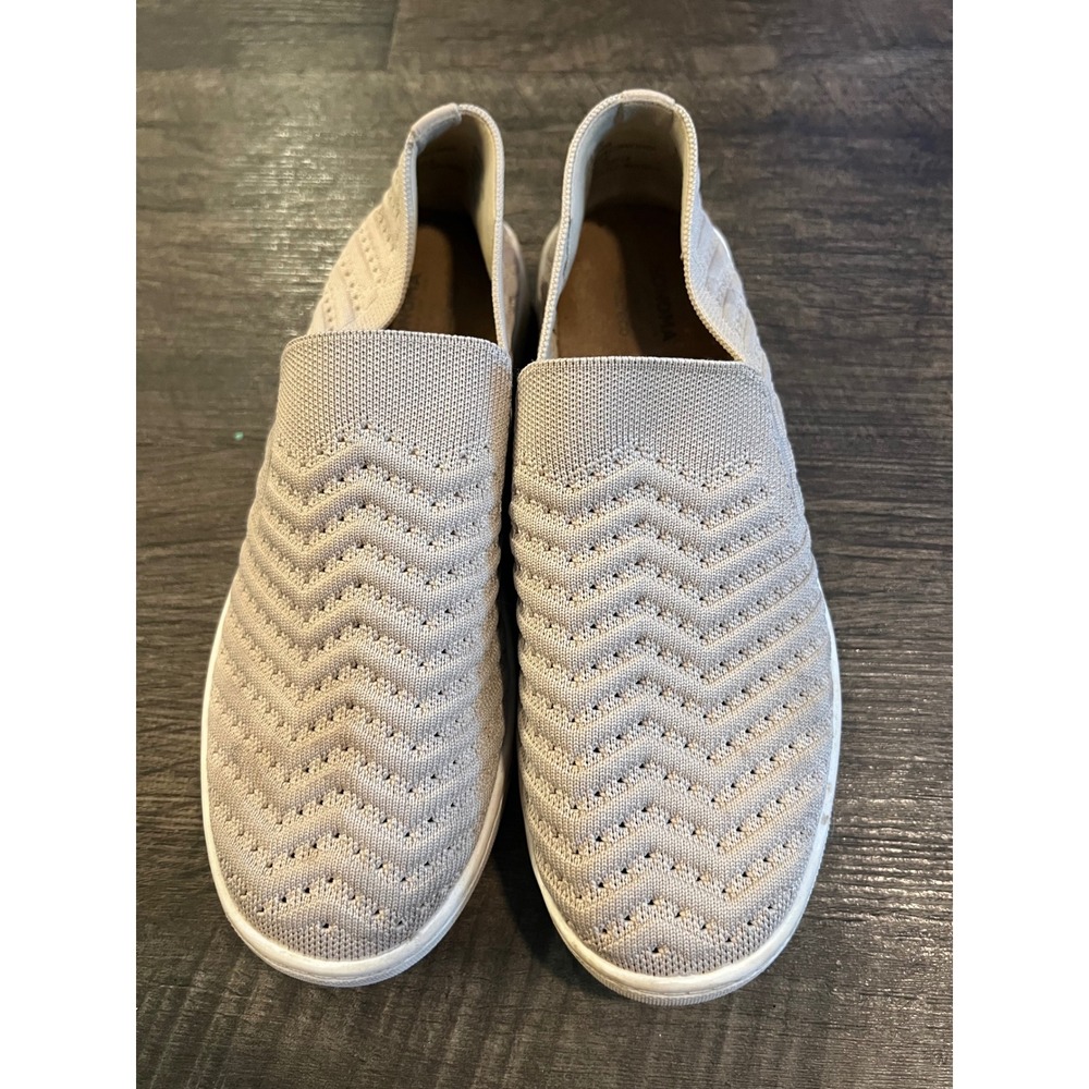 Sonoma Womens Slip On‎ Sneakers Chevron Knit Taupe Size 8